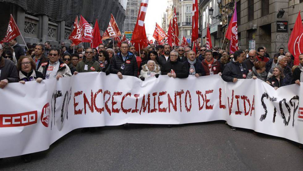Sindicatos españoles salen a las calles