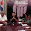 Kenia Serrano (C), presidenta del Instituto Cubano de Amistad con los Pueblos (ICAP), durante la conferencia de prensa sobre la jornada en Cuba, Cinco días por Los Cinco, en apoyo a la que se realiza por la libertad de Los Cinco en Washington, ofrecida en la sede del ICAP, La Habana, el 30 de mayo de 2013. Foto: Tony Hernández Mena