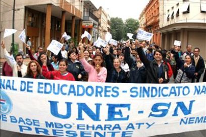 Paraguayos en protesta conjunta