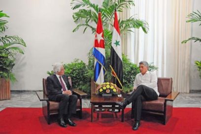 Recibe Díaz-Canel a Enviado Especial del Presidente sirio