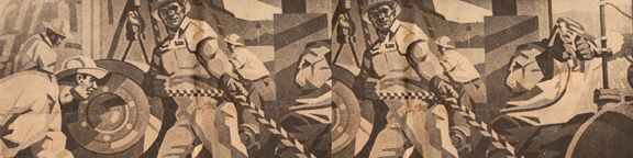 Los murales hacían un recuento gráfico desde la época primitiva hasta el triunfo revolucionario. Foto: Agustín Borrego