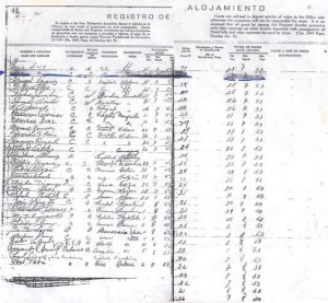 Fotocopia de documento que dan fe de la estancia de los moncadistas en el Rex se exhibirán en la habitación 36