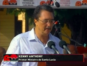 Cuba nos enseñó que lo que importan son los principios, que hay que tener coraje dijo Kenny Anthony. (Foto: Radio Rebelde/Twitter)