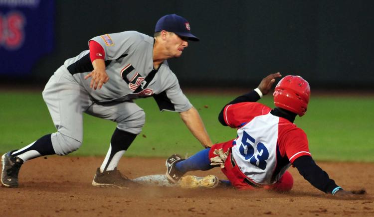 2do juego del tope entre los equipos nacionales de EE.UU. y Cuba. Foto: Ricardo López Hevia