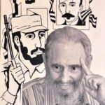 Adigio Benítez y Alex Castro: Sin título. 95 x 70 cm. Técnica mixta, impresión digital sobre tela.