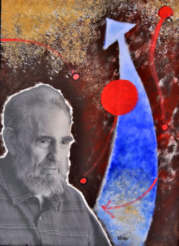 Antonio Vidal y Alex Castro: Sin título. Sin título. 95 x 70 cm. Acrílico, impresión digital sobre tela.