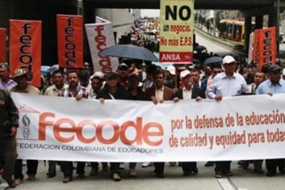 Maestros colombianos en paro nacional