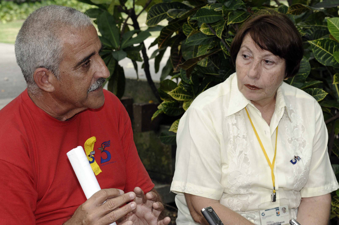 Gilda Vega y Julián Gutiérrez encabezan la Red de Universidades en Solidaridad con los Cinco. Foto: René Pérez Massola