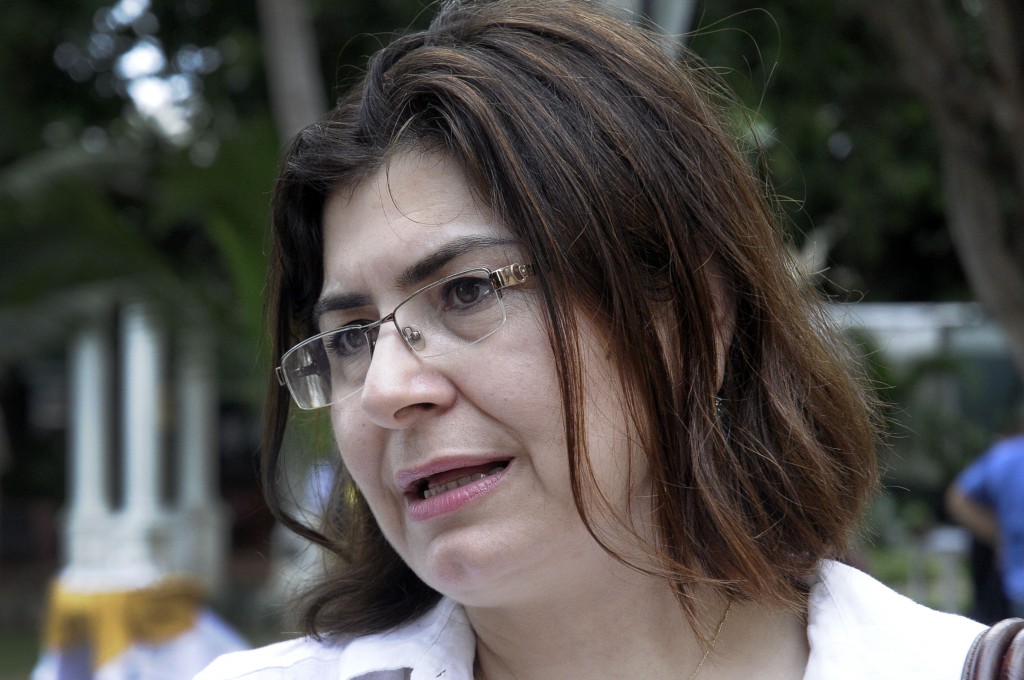 Wafi Ibrahim, activista libanesa por la causa d elos 5 asistente al Encuentro Internacional  de solidaridad con los 5 heroes cubanos. Hotel Nacional, La Habana 12 de septiembre de 2013 Foto©Rene Perez Massola