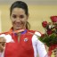 Yoanka González con su medalla de plata olímpica en Beijing 2008. Foto: Ricardo López Hevia