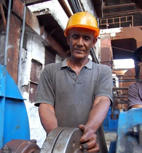José Pérez Sarduy, primer delegado directo de la provincia de Cienfuegos al XX Congreso de la CTC. Foto: Modesto Gutiérrez, AIN.