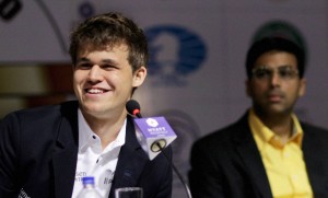 Magnus Carlsen feliz por haber ganado su primer título mundial
