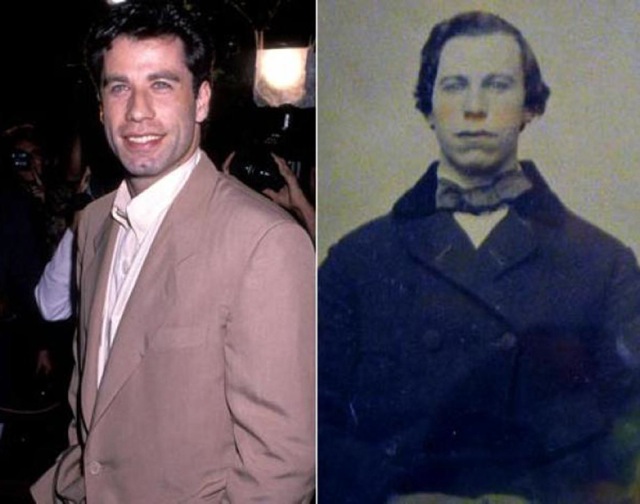 John Travolta y un hombre desconocido que vivió en 1860