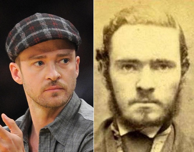 Justin Timberlake y un hombre desconocido que vivió en el 1800