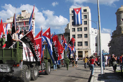 Presiden Machado y Díaz-Canel acto por el 55 Aniversario de la entrada de Fidel a La Habana