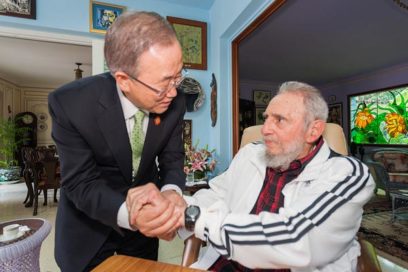 Sostuvo Fidel encuentros con Ban Ki-moon y Kenny Anthony