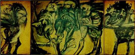 Ni muertos, 1963. (Triptico), óleo sobre tela. Colección Permanente Museo Nacional de Bellas Arte