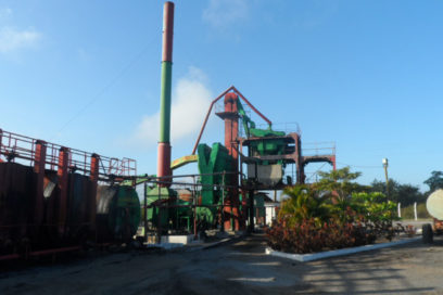 Corazón de asfalto reparado