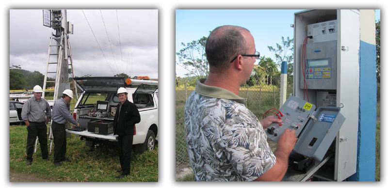 A la derecha la Injector II y a la izquierda, la compleja y pesada infraestructura existente en el mercado para hacer las pruebas.