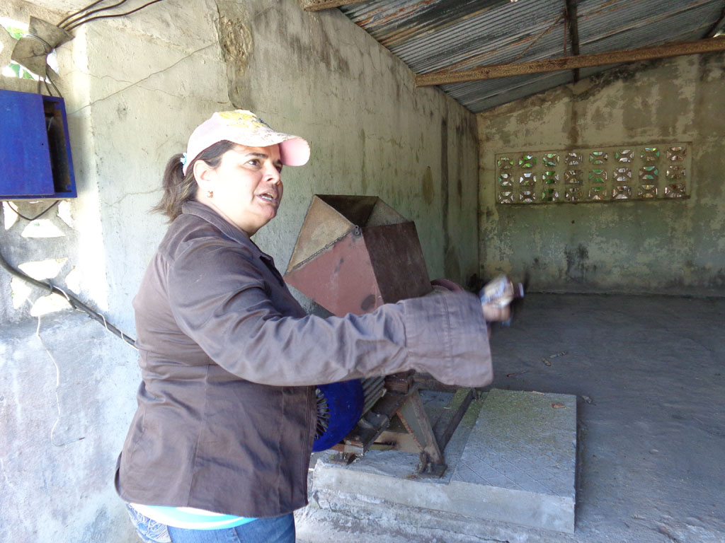 “El molino y la mezcladora están parados porque el servicio de la corriente trifásica quedó inutilizado después del huracán Ike (septiembre/2008)”, afirma Zulema. Fotos: Jorge Pérez Cruz.
