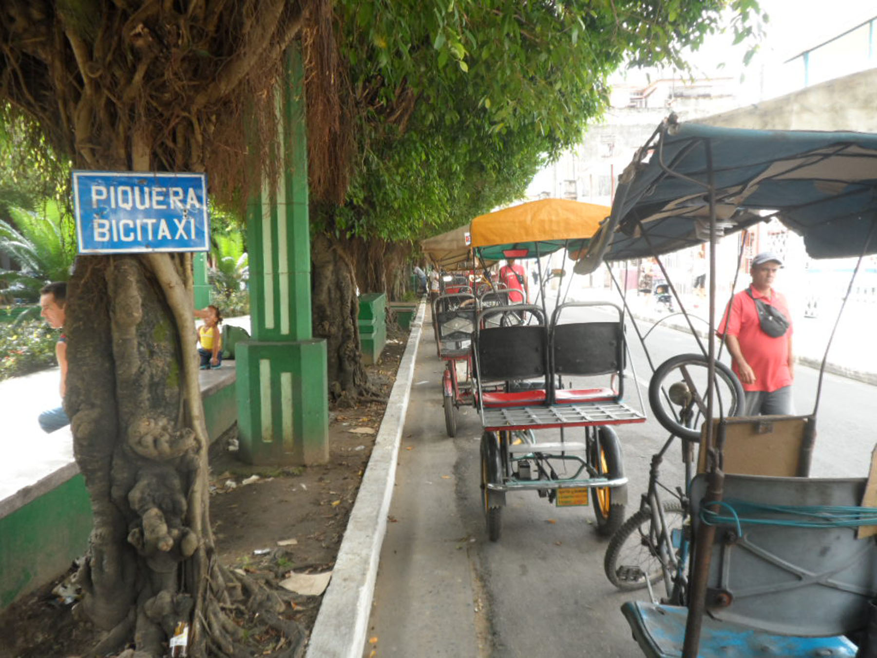 Los integrantes de la Piquera del Parque Colón en Pinar del Río, pierden muchos clientes como resultado de quienes trabajan de forma ilegal y se parquean en zonas no permitidas de la avenida Rafael Ferro.  Foto de los autores