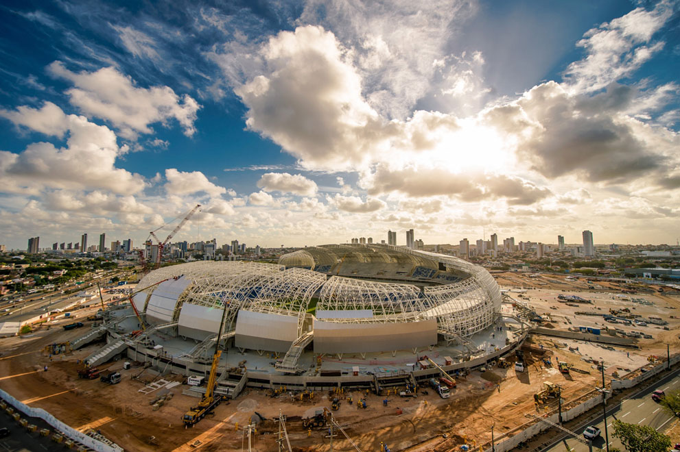 Una vista aérea del Estadio das Dunas el 14 de noviembre de 2013, en Natal, Brasil. Fpto: Buda Mendes / Getty Images.