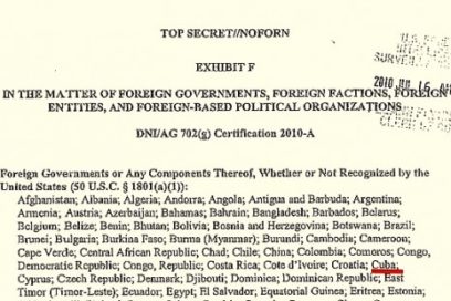 Revelan lista de gobiernos que EEUU somete a estrecha vigilancia: incluye a Cuba