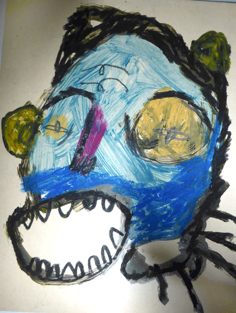 Obra del artista Pedro Pablo Bacallao. S/t. Técnica mixta sobre cartulina. 70 x 50 cm, 2014.