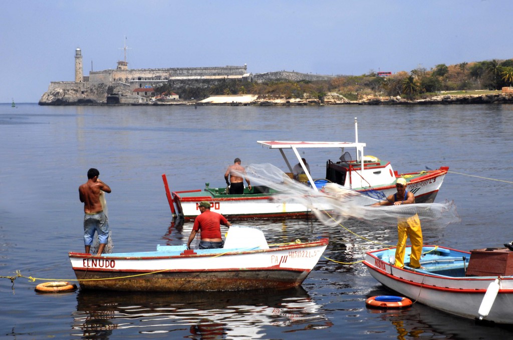 Pescadores preparan para salir a sus faenas.