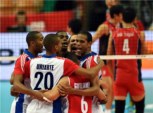 Tras caer ante Finlandia y Alemania, los cubanos derrotaron en cuatro sets a Corea del Sur.
