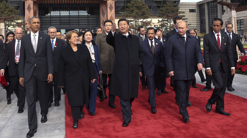 Mandatarios durante la cumbre APEC 2014 en Beijing, foto EFE