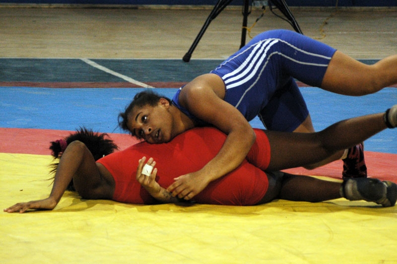 La mayabequense Liena Montero se impuso por superioridad técnica en los 58 kilos . Foto: César A. Rodríguez