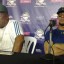 Conferencia de prensa al término del juego contra los Gigantes del Cibao. Alfonso Urquiola, mentor, y Yulieski Gurriel, segunda base. Foto: Joel García