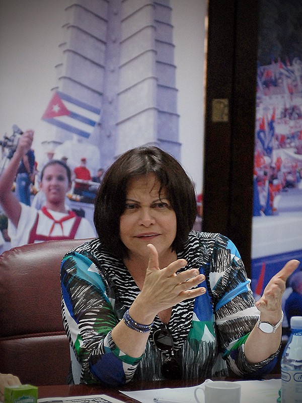Elizabeth Tinoco, directora regional de la oficina de la OIT para América Latina y el Caribe sostuvo encuentros con Ulises Guilarte De Nacimiento, secretario general de la CTC y con Margarita González Fernández, ministra de Trabajo y Seguridad Social. Foto: Heriberto González Brito