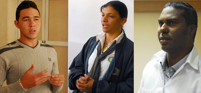 De izquierda a derecha, Carlos Armando, Arianna y Alejandro Antuan.
