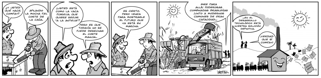 producción de azúcar caricatura