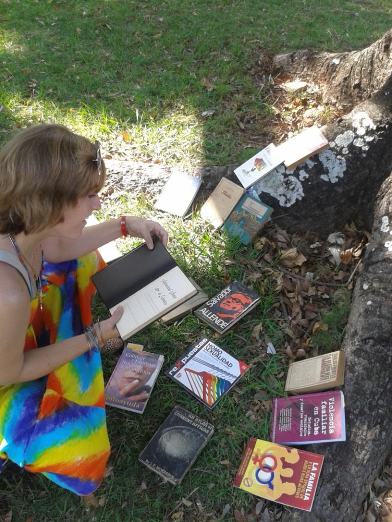 Suelta Masiva de Libros, 26 de abril de 2015, Parque de H y 21, La Habana. Foto: Rafael González Escalona