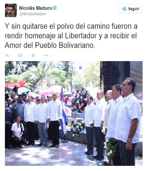Foto: Tomada de la cuenta de Twitter de Nicolás Maduro, presidente de Venezuela.