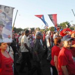 Desfile por el Primero de Mayo en Santiago de Cuba.