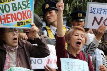 Japoneses contra presencia militar de EE.UU.
