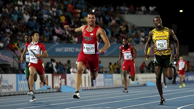 La final del 4x100 en la que Estados Unidos superó a Jamaica