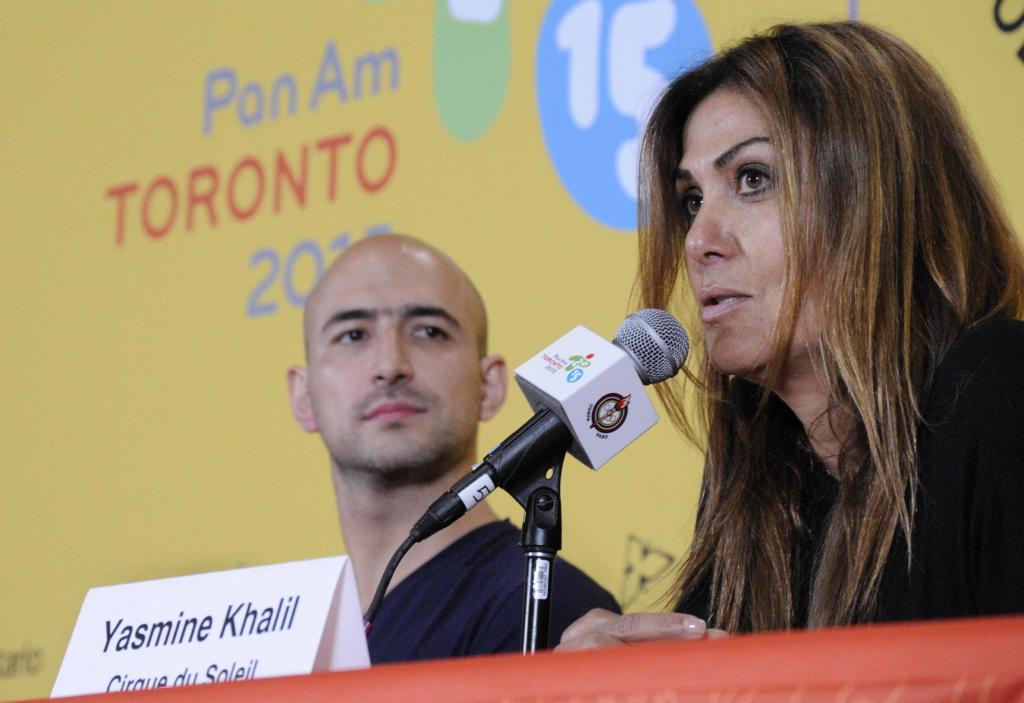 Yasmine Khalil, productora ejecutiva del Circo del Sol, interviene durante la realización de la conferencia de prensa. Foto : Roberto Morejón Rodríguez. 