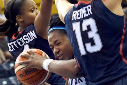 Cuba con canastas de bronce