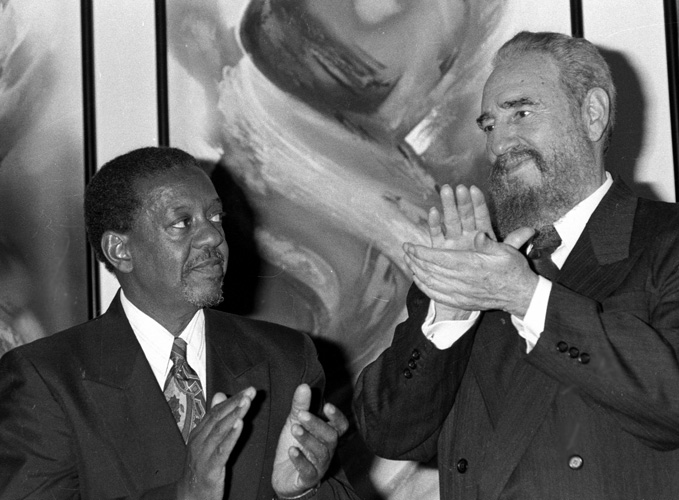 Fidel y Lucius Walker en la visita del líder cubano a Estados Unidos en 1995. Foto: Estudios Revolución