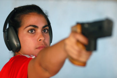 Laina Pérez  fuera del podio