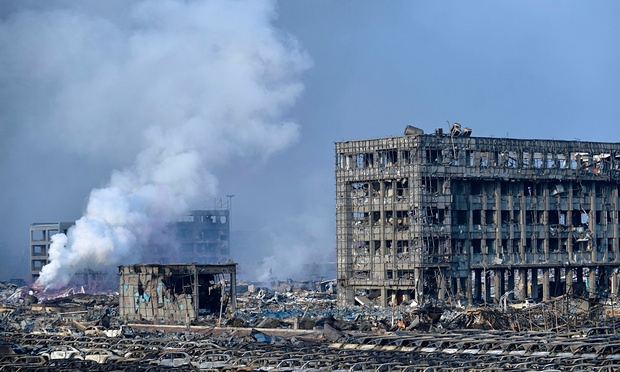 Área de Tianjin destruida por las explosiones. Foto: Imaginechina /Corbis