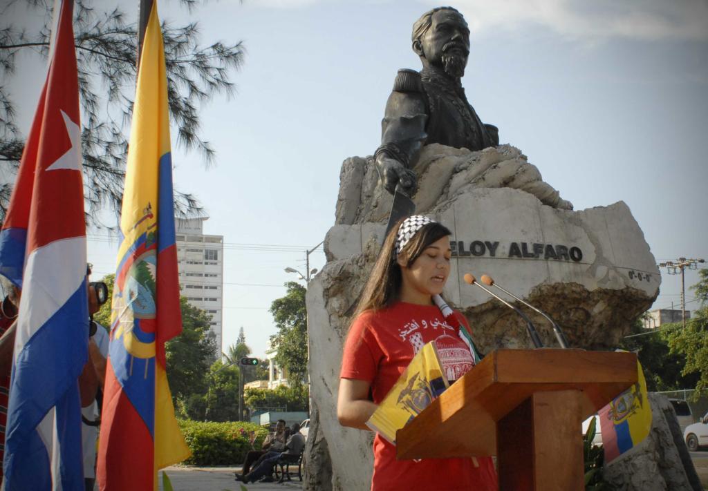 Diana Ellkatin, estudiante palestina, secretaria de la Junta de Naciones de la ELAM. Foto: Heriberto González Brito