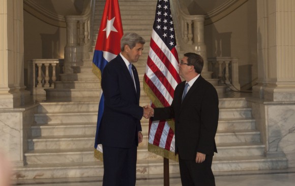 John Kerry y Bruno Rodríguez el pasado 14 de agosto en La Habana. Foto: Ismael Francisco