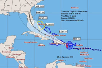 Posibilidad de lluvias fuertes desde Guantánamo hasta Villa Clara y Cienfuegos  este  sábado