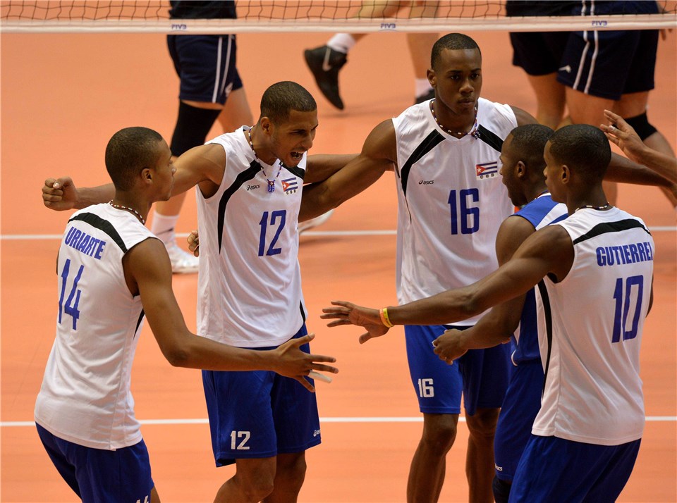 La plantilla cubana venció a Irán y están a las puertas de conseguir la clasificación a semifinales del certamen. Foto: FIVB.